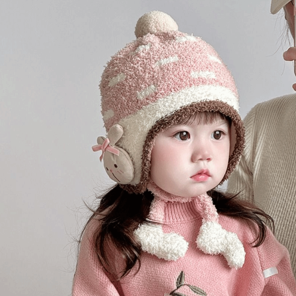 Infant Beanie Hat With Ears - Urocza, wiatroodporna czapka z ochroną uszu