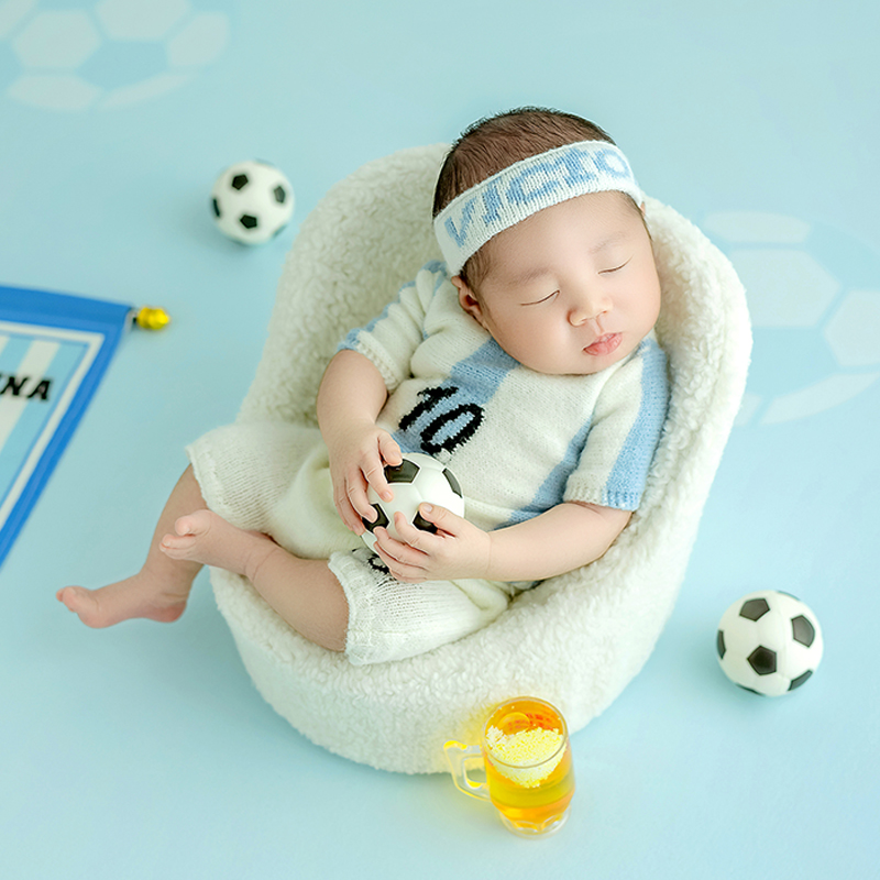 Infant Photography Props Outfit - Piłka nożna niemowlę motyw dla noworodka
