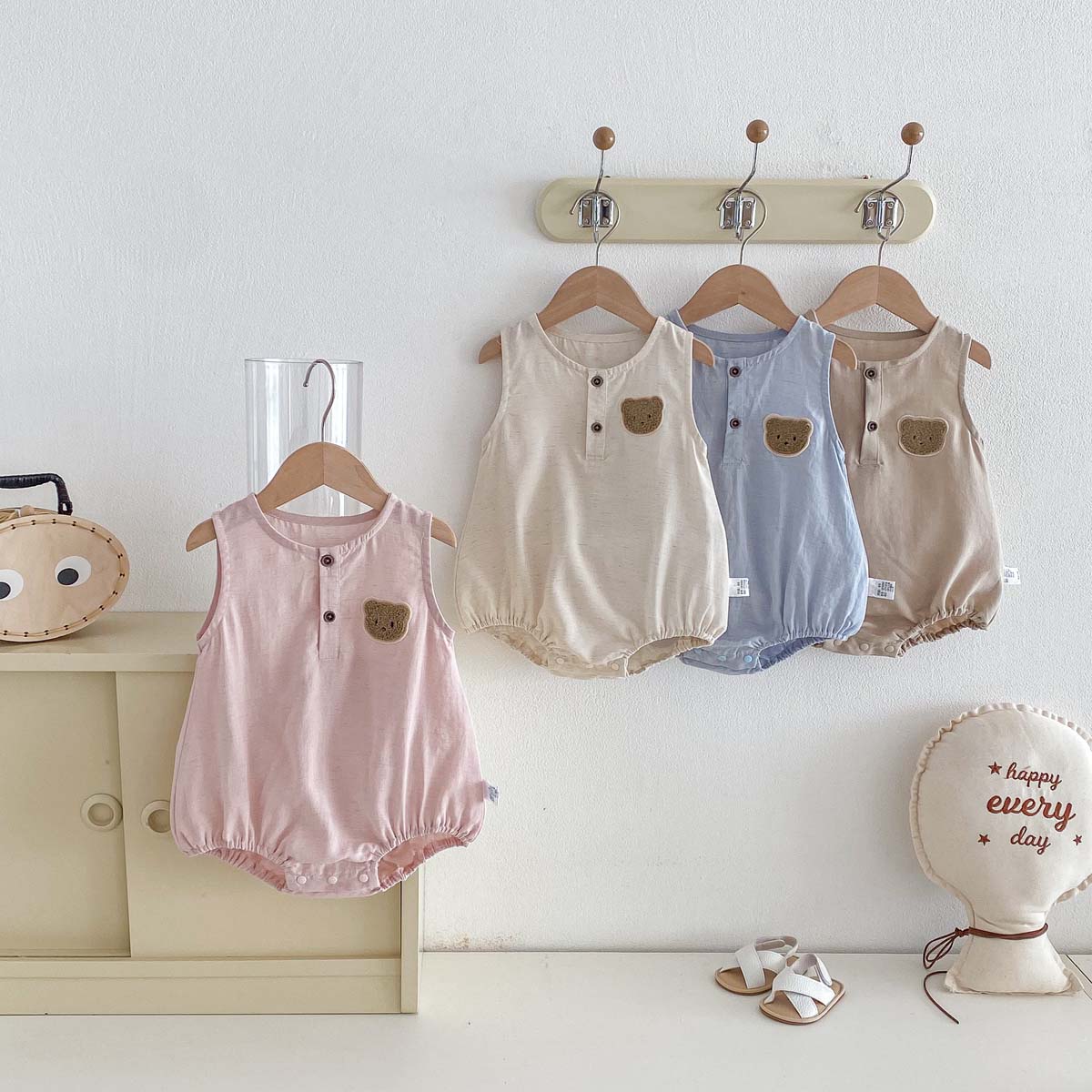 Letni cienki kombinezon bez rę – Baby Summer Linen Sleeveless Jumpsuit recenzja i cena