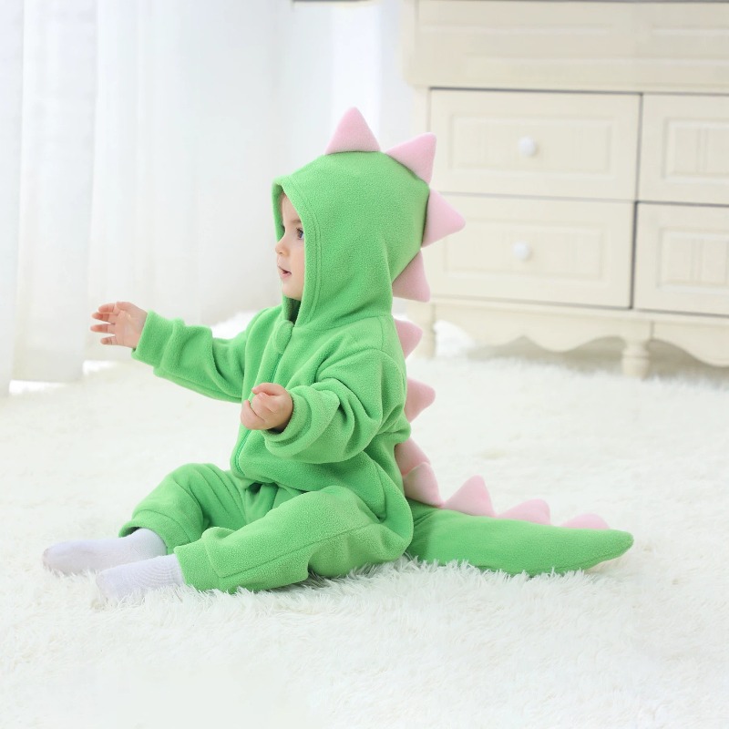 Zielony kombinezon z kapturem  – Cotton Baby Onesies Zipper recenzja i cena