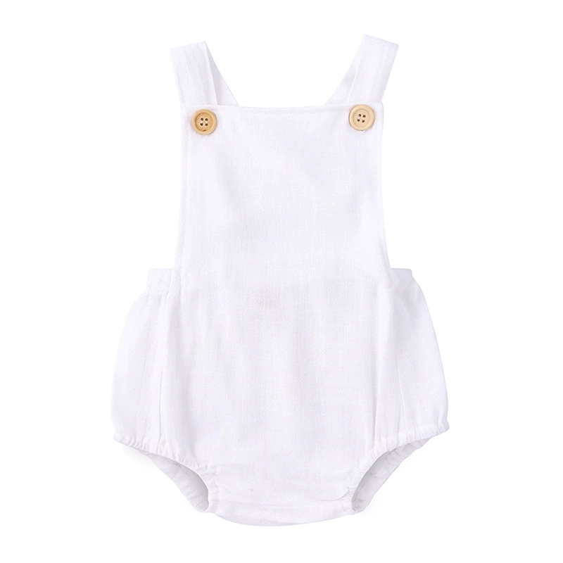 Letnie pajacyki niemowlęce dla – Baby Summer Linen Sleeveless Jumpsuit recenzja i cena